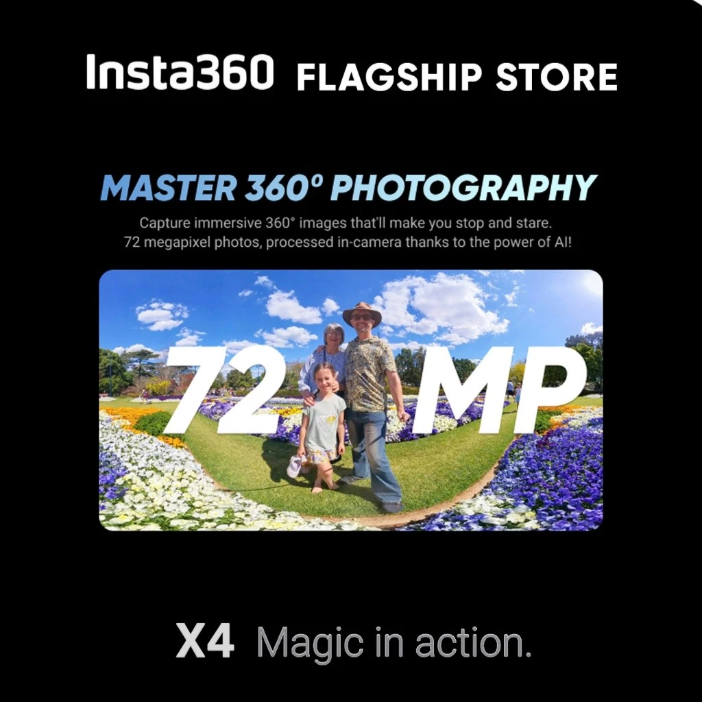 Insta360 กล้องแอคชั่น X4 Sensor 1/2" Wi-Fi: 5GHz 802.11 a/n/ac thumbnail 5