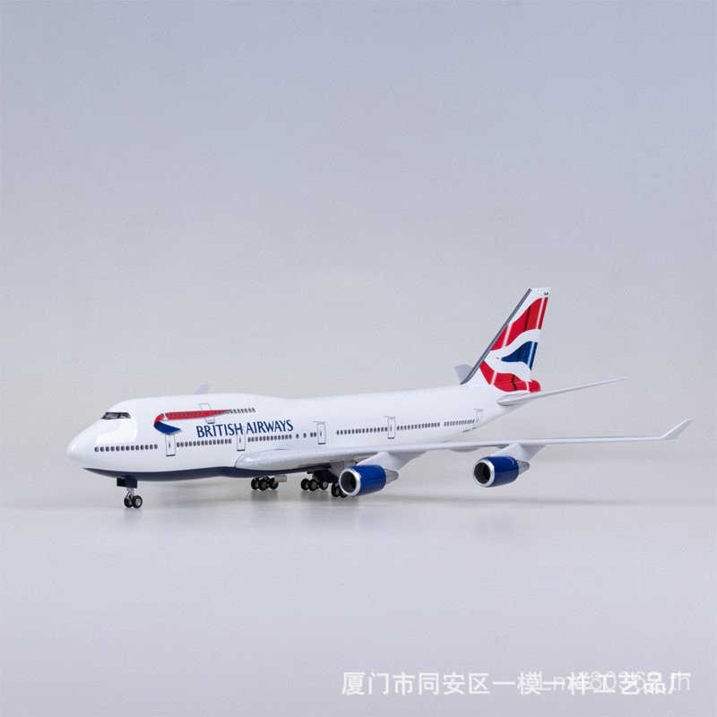 Model Civil Airlines British Airlines [747 Simulation Airlines] เครื่องบินโดยสารพร้อม Light British 