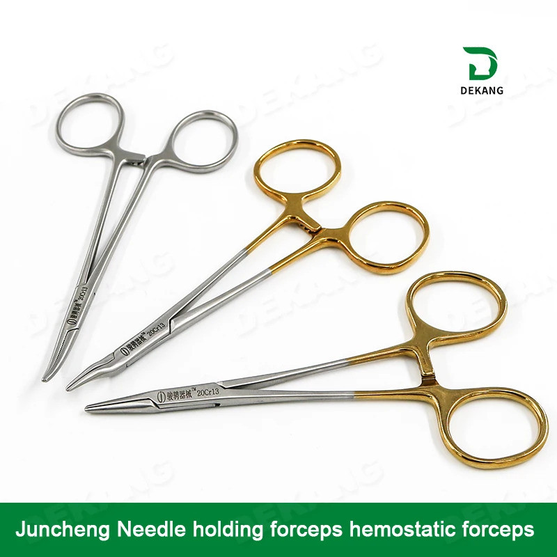 Fine เข็ม Holding Forceps Handle จมูกเข็มผู้ถือโค้ง Line Hemostatic Forceps Double Eyelid จมูกพลาสติ