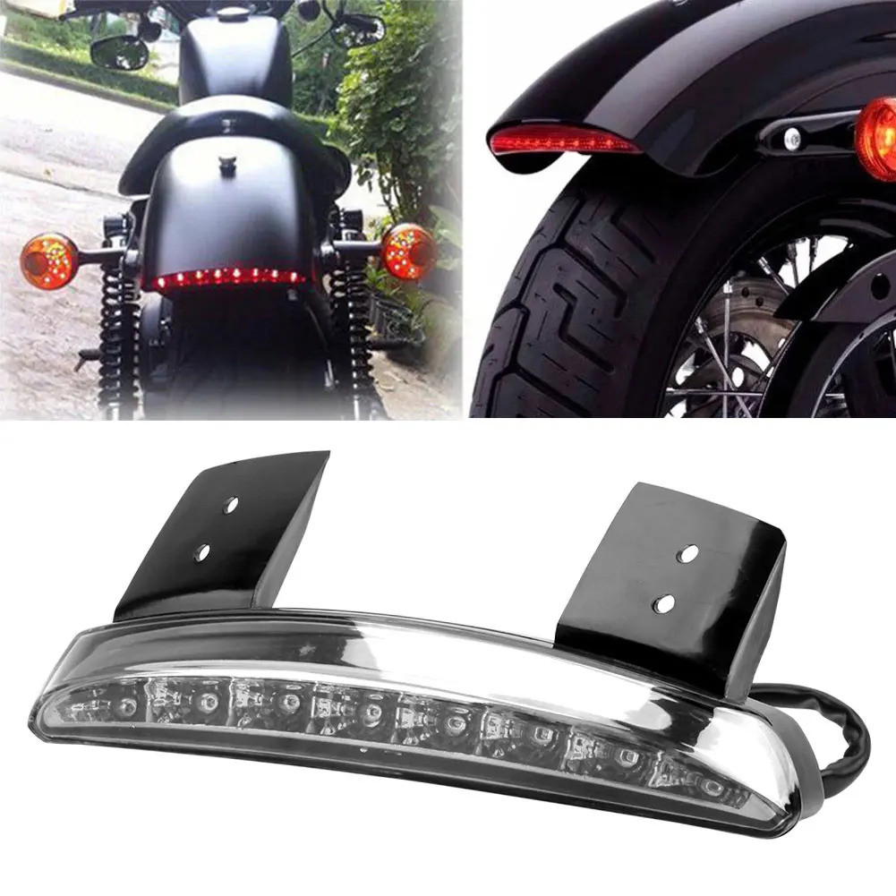 รถจักรยานยนต์รถจักรยานยนต์ไฟท้ายด้านหลัง Fender LED Break หยุดโคมไฟสําหรับ Harley XL883L XL883N เหล็