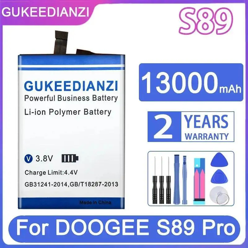 แบตเตอรี่โทรศัพท์มือถือที่เชื่อถือได้เปลี่ยนชาร์จเร็ว 13000mAh สําหรับ Doogee S89 Pro S89Pro