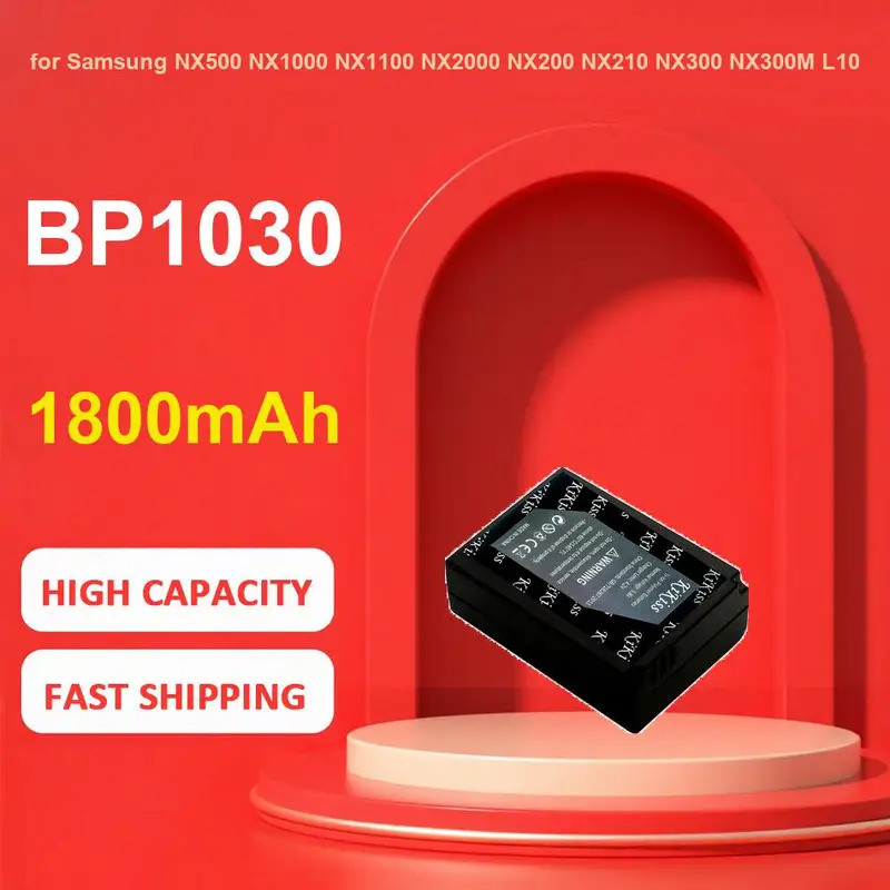 แบตเตอรี่ KiKiss สําหรับ Samsung NX500 NX1000 NX1100 NX2000 NX200 NX210 NX300 NX300M L10,BP1030,1800