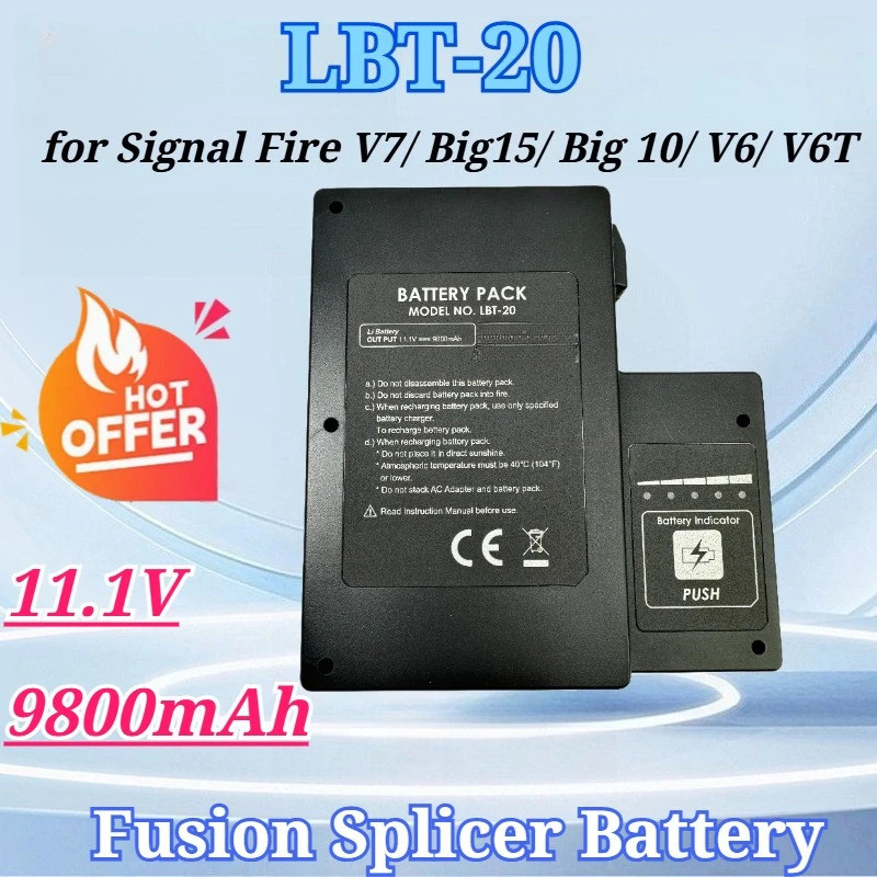 11.1V 9800mAh สําหรับ LBT-20 ความจุสําหรับสัญญาณไฟ V7/ Big15/ Big 10/ V6/ V6T Fusion Splicer แบตเตอร