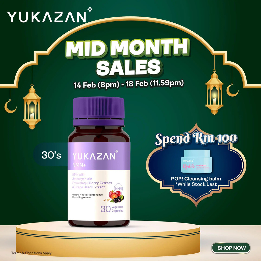 Yukazan NMN+ 30s Energy Boost อาหารเสริมต่อต้านวัย NAD+ / รองรับการซ่อมแซมเซลล์