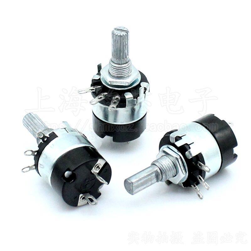 R RV137-2 พร้อมสวิทช์ฟิล์มคาร์บอน Potentiometer B4K7 4.7K 10K 100K 470K Dimming สวิทช์ควบคุมความเร็ว