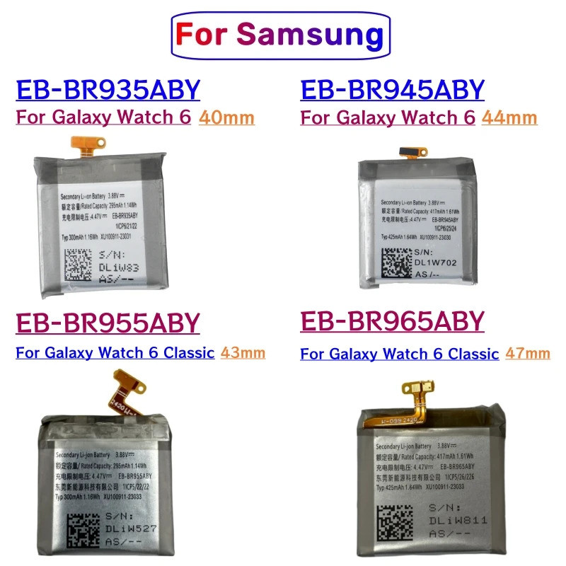 EB-BR935ABY EB-BR945ABY EB-BR955ABY EB-BR965ABY แบตเตอรี่สําหรับ Samsung Galaxy Watch 6 40 มม.44 มม.