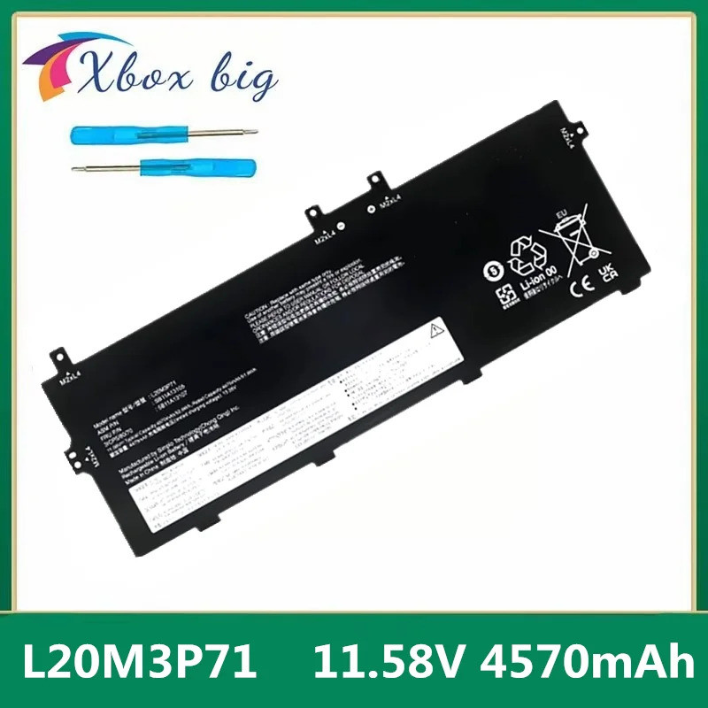 L20M3P71 L20C3P71 L20L3P71 SB11A13105 แบตเตอรี่สําหรับ Lenovo ThinkPad X13 โยคะ G2 11.58V 4570mAh 52