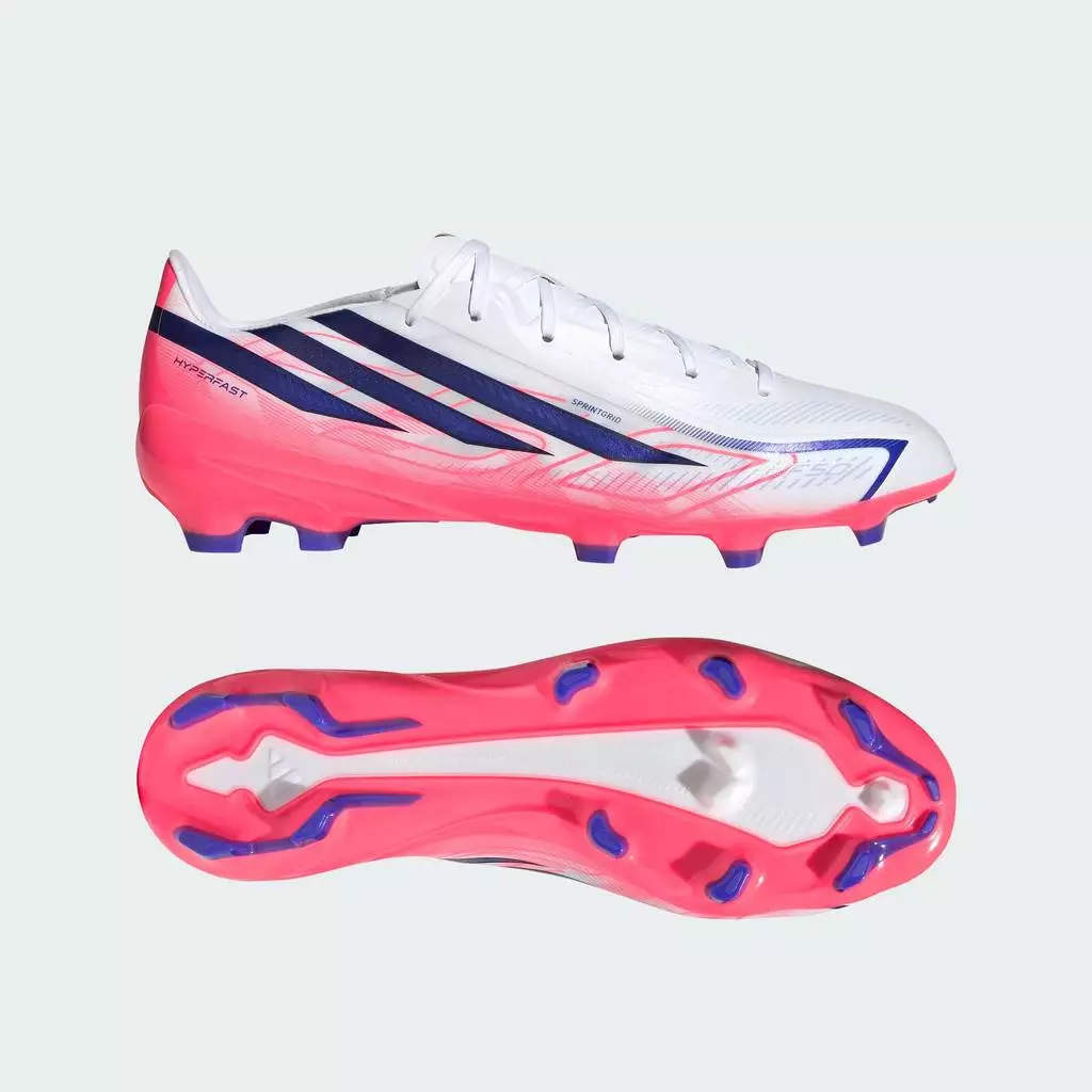 adidas ฟุตบอล รองเท้าฟุตบอล F50 Hyperfast League Firm Ground Unisex สีขาว KJ3412