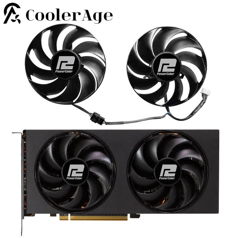 *8​7มม. ที129215BU RX6750XT การ์ดพัดลมสําหรับ Powercolor RX 6750 XT GDDR6 เปลี่ยนกราฟิกการ์ดพัดลม GP