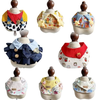น่ารัก McDonalds สไตล์สัตว์เลี้ยง Bib สําหรับแมวสุนัขปรับสัตว์เลี้ยงน่ารักคอสวม Bowtie Bib คออุปกรณ์เสริมสําหรับสัตว์เลี้ยงขนาดกลางขนาดเล็กทุกวันสวมใส่และการถ่ายภาพ