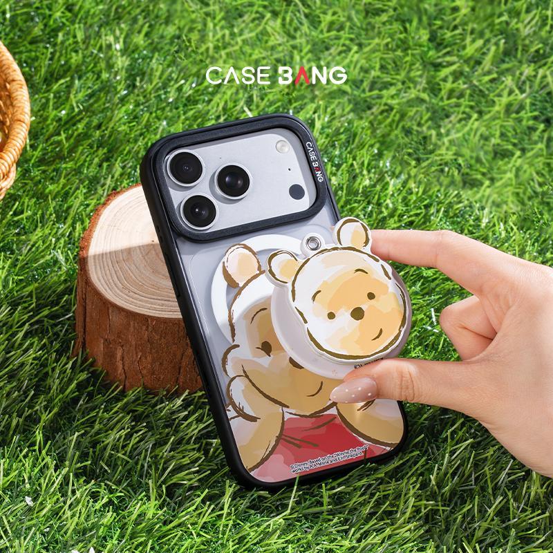 Casebang Magnetic 3D Pooth Pop Grip ถอดออกได้ บางและน้ําหนักเบา เข้ากันได้กับ iPhone 12–17 เคสแม่เหล็ก, ขาตั้งหลายมุม