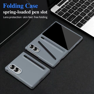 เคสพับสําหรับ Samsung Galaxy Z Fold 8/Wide Fold 8 Ultra/Fold8/Wide Fold7/Fold7/Fold6/Fold5/Fold4/Fold3 5G ผิวแมตต์ สัมผัสนุ่ม พร้อมช่องใส่ปากกา รองรับ S Pen พร้อมฟิล์มกันรอยนิรภัย