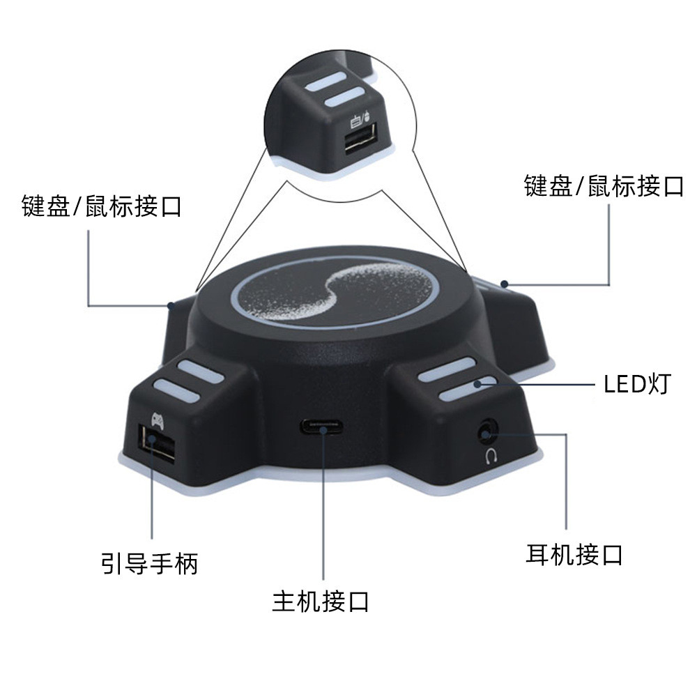 GAME HUB เชื่อมต่อ Play Switch/P4/P3 คีย์บอร์ดเมาส์ Converter