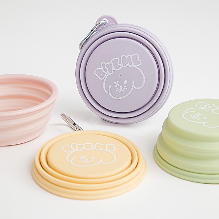 Biteme Foldable Pastel Silicone Cup ชามซิลิโคนพับได้ พกพาสะดวกสำหรับสัตว์เลี้ยง นำเข้าจากประ