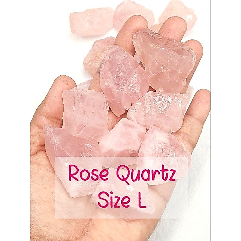 🩷 หินโรสควอตซ์ สีชมพูหวาน เนื้อสวยธรรมชาติ น่าสะสม ( Size L ) 30-50 กรัมต่อชิ้น  🌟 ราคาต่อชิ้น ( Rose Quartz ) Size L