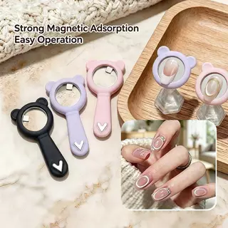 (seps) แม่เหล็กเล็บ Sti 1 ชิ้นมัลติฟังก์ชั่หมีสีชมพูหูเครื่องมือแม่เหล็กที่แข็งแกร่งสําหรับ DIY Cat Eye เจลเล็บ Home Salon (TH)