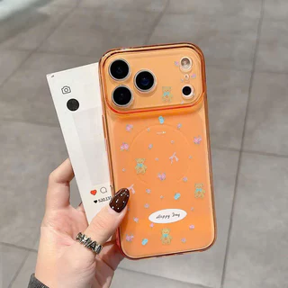 หมีน้อยน่ารัก For iPhone เคสไอโฟน 11 12 เปลือกที่เรียบง่าย 13 14 15 16 17 PLUS B4PRO MAX X XS MAX XR 7/8PLUS