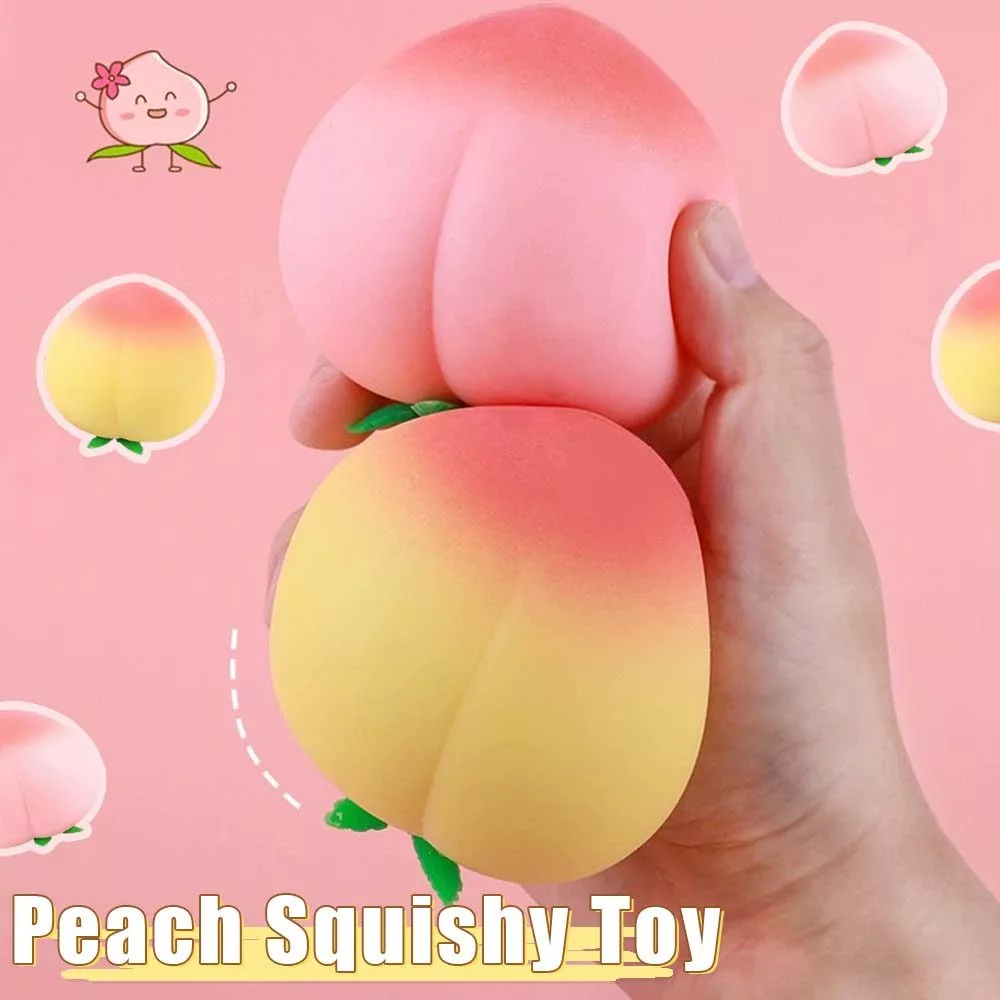 Ibloom Peach Fidget Toy ของเล่นบีบมืออ่อนโยนเพื่อปล่อยความวิตกกังวลของเล่นพกพา