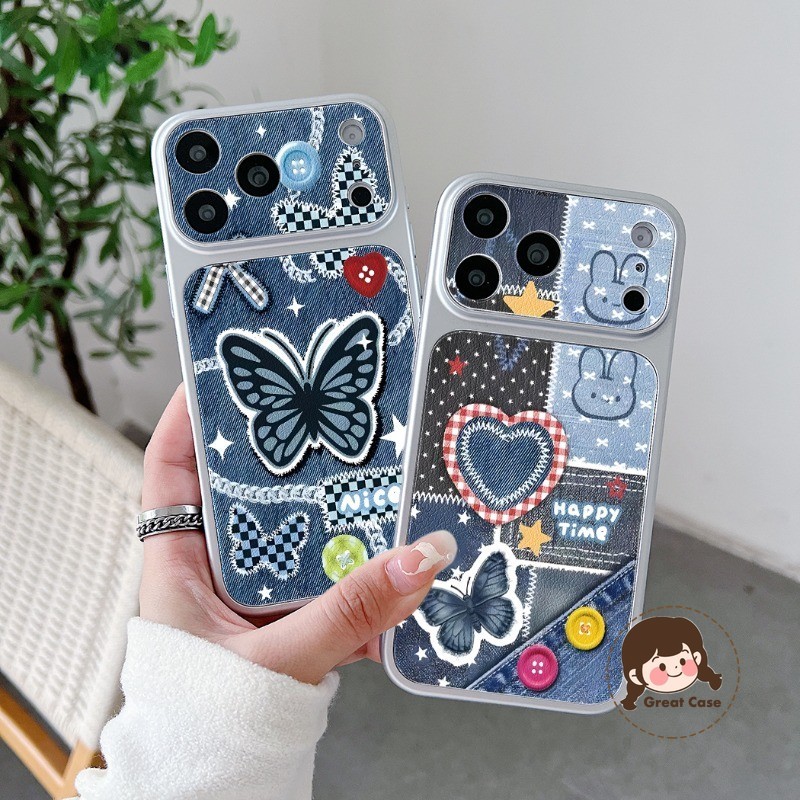 ผีเสื้อกางเกงยีนส์ Patchwork เคสโทรศัพท์สําหรับ Vivo Y31D Y39 Y38 Y37 Y36 Y35 Y33S Y33T Y31 Y30i Y55