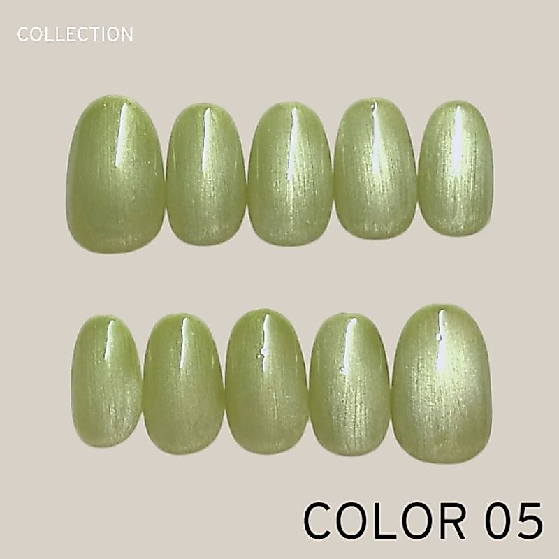 เล็บปลอม สีเจลลูกแก้ว 💅สี 05 เขียวอ่อนติดเเกรม✨ 💯(อุปกรณ์พร้อมติด)