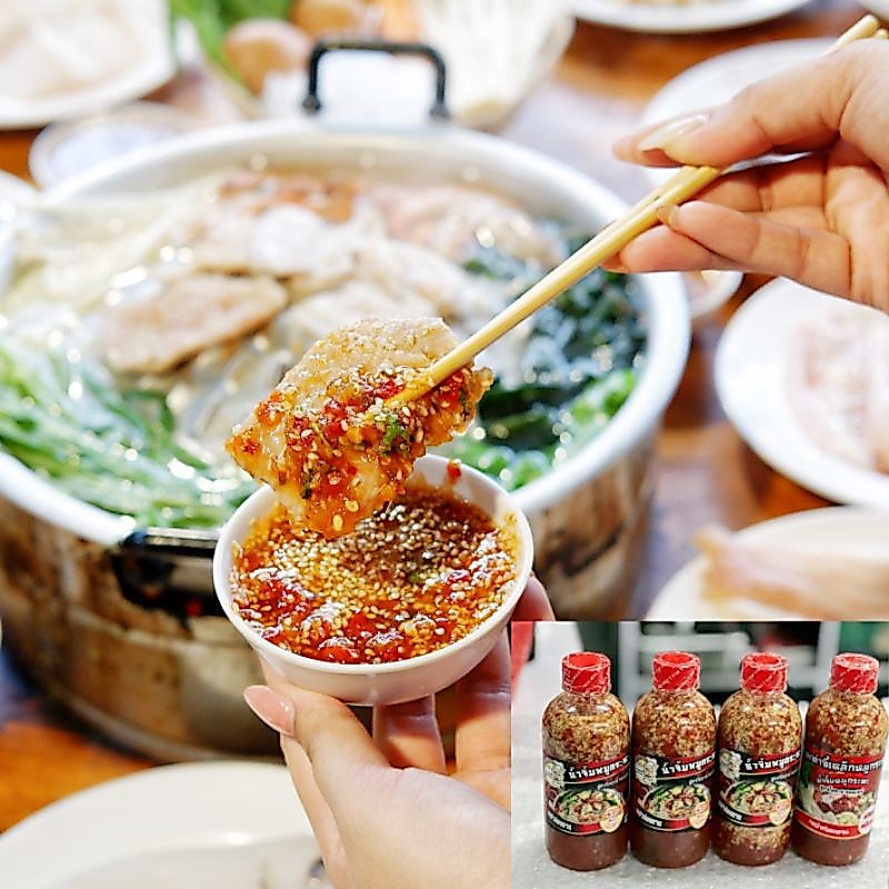 น้ำจิ้มหมูกระทะ สูตรโคราชของแทร์ (สูตรดั้งเดิม)  350 ml ร้านท่าขี้เหล็กหมูกระทะส่งจากโคราชโดยตรง