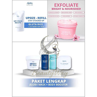 JEJUBY GLUTA RICE MILK BODY MASK 2in1 RINSE OFF & SLEEPING BODY MASK GLUTA RICE CLAY MASK JEJUBY WHITENIN