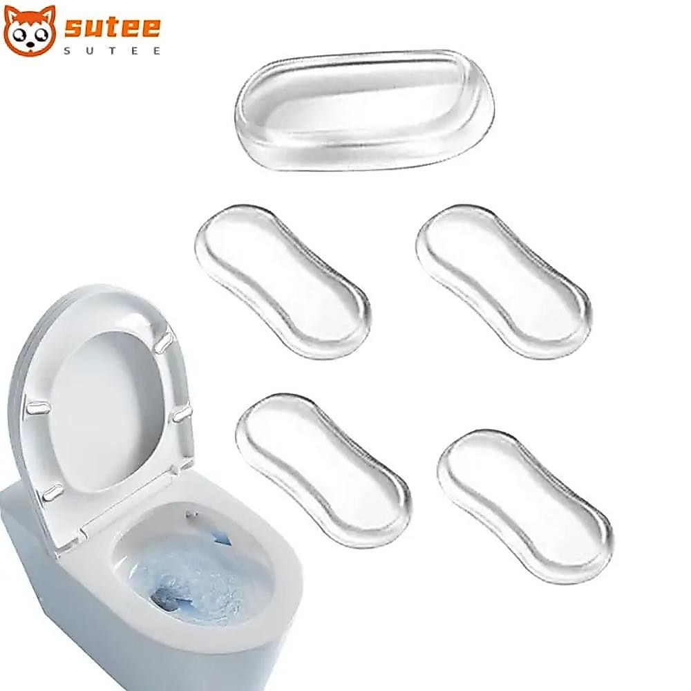 Suteee 5 ชิ้นที่นั่งชักโครกบัฟเฟอร์ Pad, Strong กาวเปลี่ยนฝาชักโครกแผ่นยาง, ซิลิโคนกันกระแทกอุปกรณ์ห้องน้ําที่นั่งชักโครกกันชน