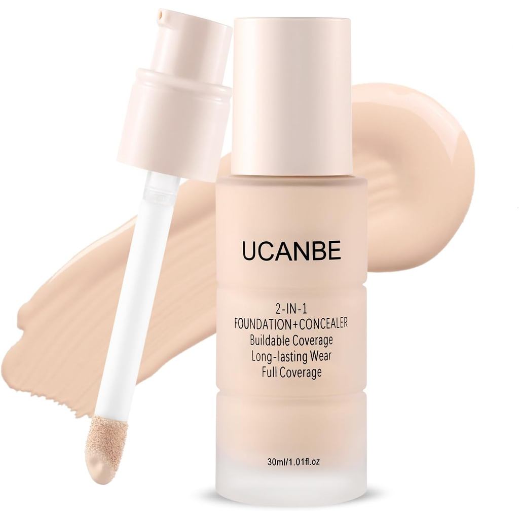 UCANBE รองพื้นทูอินวันและคอนซีลเลอร์-คอนซีลเลอร์สูง Matte Effect-Rich in Hyaluronic Acid-เหมาะสําหรั