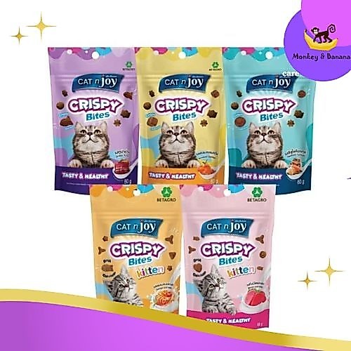 Cat’n Joy Crispy Bites ขนมแมวกรุบกรอบ คริสปี้ ไบท์  ขนาด 60g