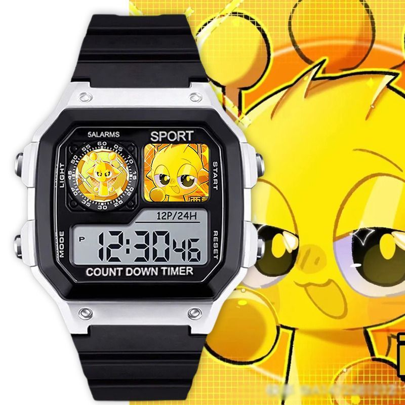 Rhythm Box Olen Jevin Pingji นาฬิกาอิเล็กทรอนิกส์พร้อมนาฬิกาปลุกจับเวลา Luminous วันที่ฟังก์ชั่นประณ