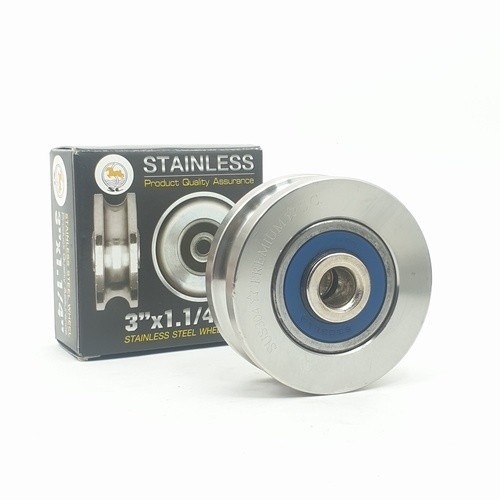 Changdee eco SC ล้อร่องกลมสแตนเลส 3" X 1.1/4" ขนาดรู 1/2 U-Groove สินค้าดีมีคุณภาพ*