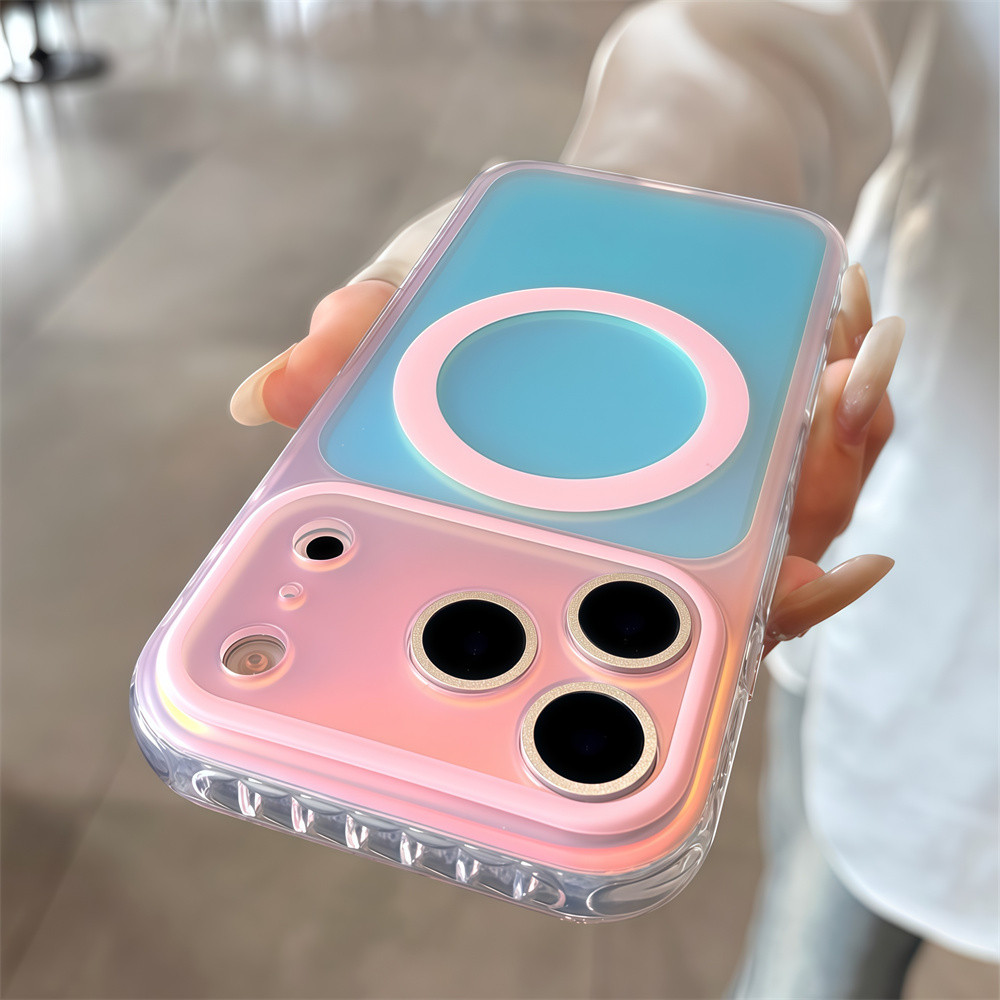 เคสโทรศัพท์แม่เหล็กไล่ระดับคุณภาพสูงสําหรับ iPhone 17 Pro Max 16 15 pro max ป้องกันเลนส์ป้องกันการตก เคสแข็งฝาครอบป้องกันโทรศัพท์