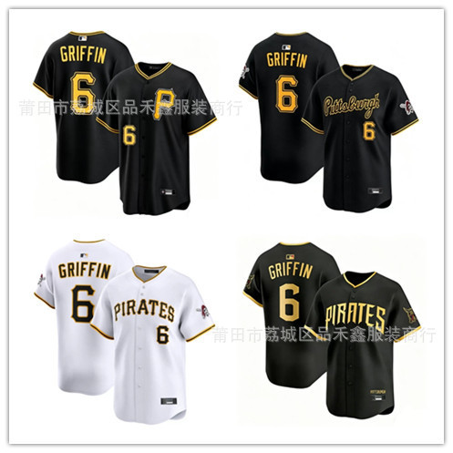 จัดส่งในวันเดียวกัน 2026 Pittsburgh Pirates 6 GRIFFIN Mens Jersey Pittsburgh Pirates Baseball Unifor