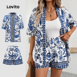 Lovito Boho Women Shorts Sets Paisley Pattern Shorts Sets L89ED044