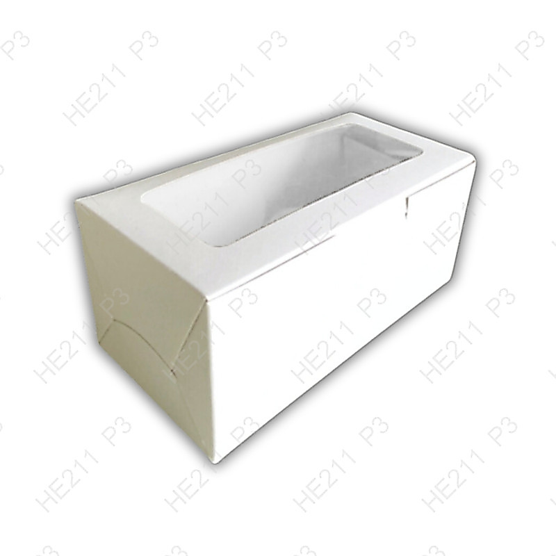 กล่องเค้กแยมโรลยาวสีขาวเจาะ10 x 19.5 x 9 cm(1แพ็คย่อย X10ใบ)|HE211_S_P3