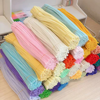 เส้นดัดลวดกำมะหยี่ วัสดุทำงานฝีมือ DIY ดัดรูปได้ง่าย นุ่มฟู สร้างเป็นดอกไม้ประดิษฐ์ ตุ๊กตา พวงกุญแจ ของตกแต่งห้อง COD