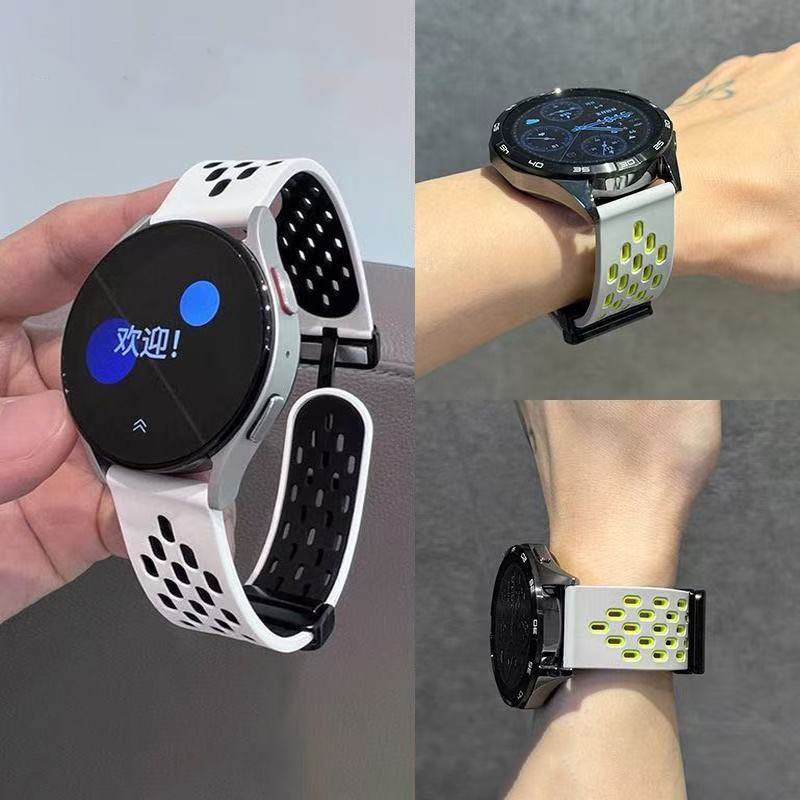 22 มม.ซิลิโคนพับแม่เหล็กสําหรับ Suunto Race 2 Run S แนวตั้งเปลี่ยน Correa Ocean 9 Peak Pro 5Peak เปลี่ยนสร้อยข้อมือสายกีฬา