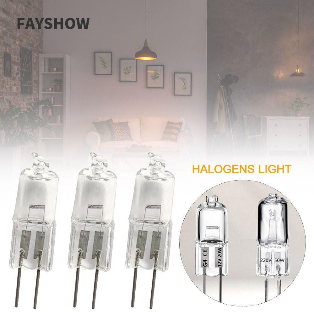 FAYSHOWTH ไฟฮาโลเจน 5 ชิ้น, 10W 20W 35W 40W 12V/220V G4 G5.3 G9 หลอดฮาโลเจน, 2023 จําลองโคมไฟเซรามิก