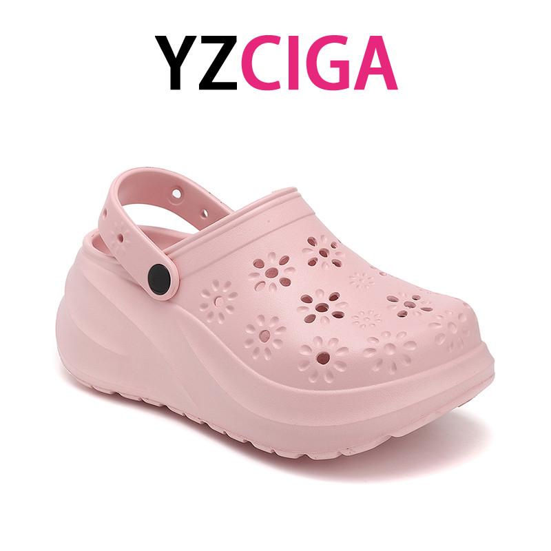 YZCIGA รองเท้าแตะสตรีพื้นหนาระบายอากาศสำหรับนักเรียนปี 2025