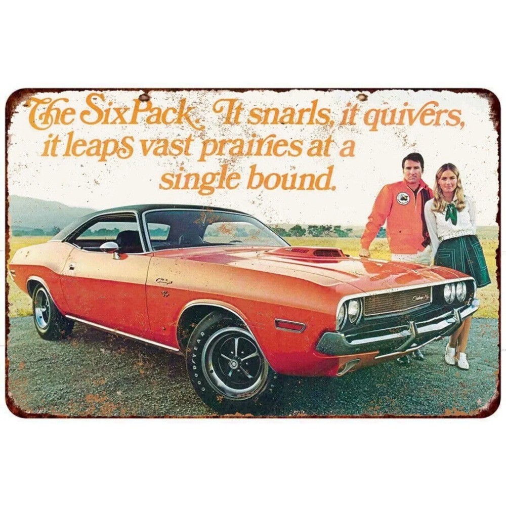 Retro 2D Dodge Challenger R/T ป้ายอลูมิเนียม 1970 อุปกรณ์ตกแต่งรถยนต์วินเทจสําหรับผู้ที่ชื่นชอบการ