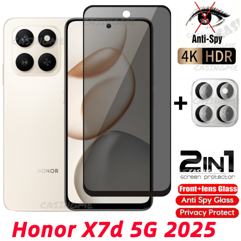 HONOR X7d 5G X6c 2025 กระจกนิรภัยส่วนตัว Anti-Spy คลุมทั้งหมดปกป้องหน้าจอ Anti Peek ฟิล์มความเป็นส่ว