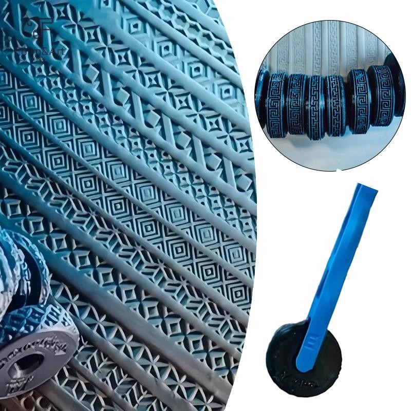 Form & Art Egyptian-Inspired Relief Rolling เครื่องมือ Clay Texture ล้อ Clay Stamp Roller เครื่องปั้