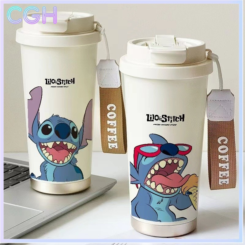 Stitch Thermos Cup by Starbao - ถ้วยกาแฟและนมหุ้มฉนวนแก้วเดินทางน่ารักสําหรับนักเรียนและใช้ในบ้าน