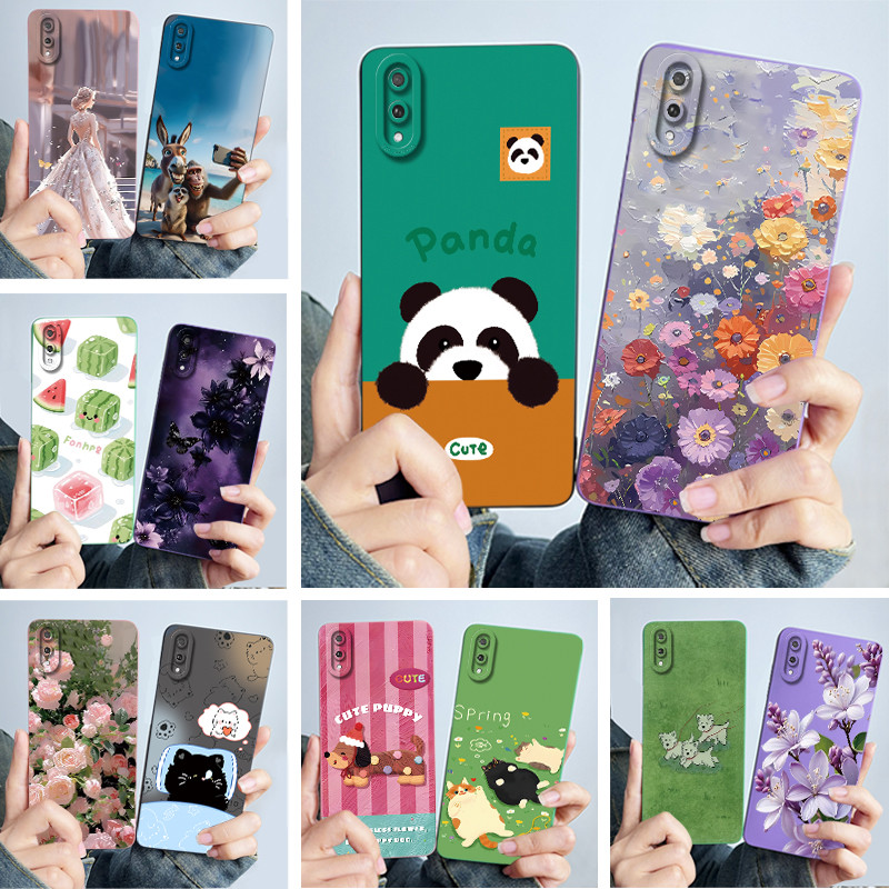 สําหรับ Huawei Y7 Pro (2019) กรณีน่ารัก Panda Sweet Girls แมวซิลิโคนนุ่มปกหลังสําหรับ Huawei DUB-LX2 Slim กันชนป้องกันกรณี Shell