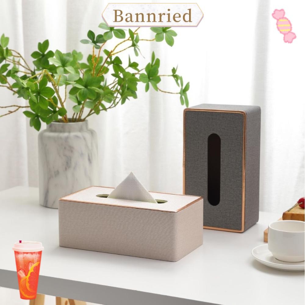 BANNRIEDSG กล่องทิชชู่ 1 ชิ้น, ที่ใส่กล่องกระดาษทิชชูสี่เหลี่ยมหนัง PU, ผ้าฝูงความจุขนาดใหญ่ Kleenex