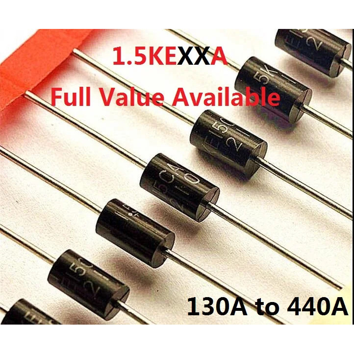 10PCS 1.5KE180A 1.5KE180CA 1.5KE200A 1.5KE200CA 1.5KE220A 1.5KE220CA 1.5KE250A 1.5KE250CA 1.5KE300A 1.5KE300CA 1.5KE350A 1.5KE350CA 1.5KE400A 1.5KE400CA 1.5KE440A 1.5KE440CA 1.5KE480A 1.5KE480CA 1.5KE510A 1.5KE510CA 1.5KE540A 540CA ทีวีไดโอด