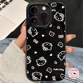 เคสไอโฟน 13 น่ารักเต็มหน้าจอแมวแมวมันวาว สำหรับ IPhone 16 12 11 14 13 15 Pro Max 7Plus X 7 8 14 16 Plus XR XS Max SE 2 3
