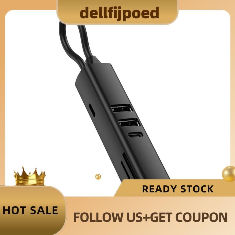 delfijpoedUSB 3.0 HDTV 4K 30Hz วิดีโอ 7 in 1 USB C HUB SD TF Card Slot Reader Multi-Ports PD 100W ชา