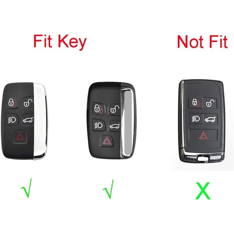 ROYALFOX (TM 5 ปุ่มซิลิโคนคาร์บอนไฟเบอร์สมาร์ทรีโมทคอนโทรล Fob สําหรับ Land Rover Defender Discovery