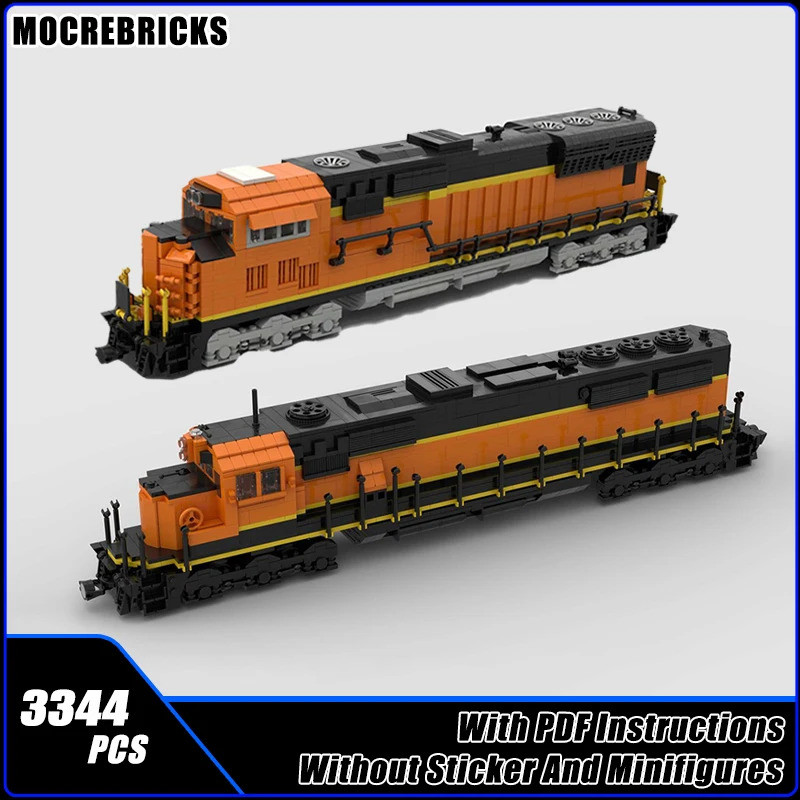 [NEW] Must-Have City Train Transport Emd Sd-70 Sd-60 Bnsf Locomotive Model Building Blocks Diy Origi
